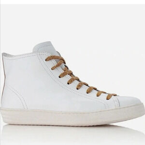 DOF Studios Womens White Leather Freya High Top Sneakers 38 8